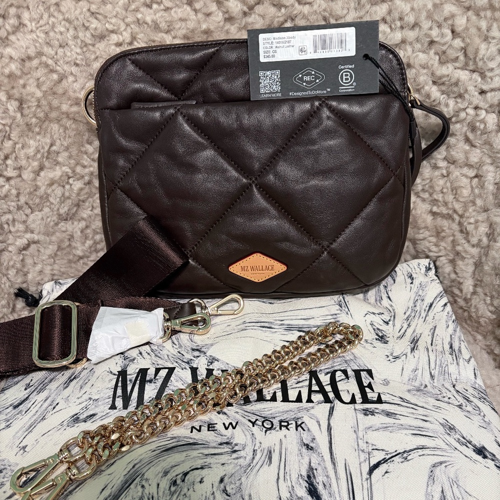 MZ Wallace Madison Walnut Leather Crossbody NWT Limited Edition